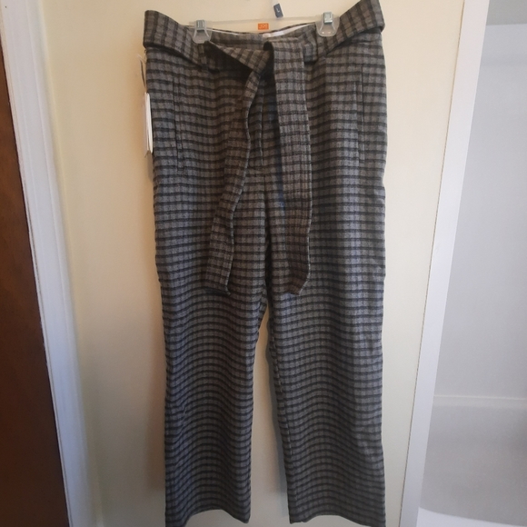 Aritzia Wilfred Tie-Front Wool Pant Check Plaid - Picture 7 of 16